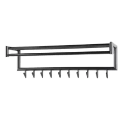 Fraaai - Haines kapstok 10 haaks roede ronde buis - donkergrijs mat