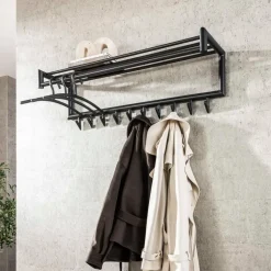 Fraaai - Haines kapstok 10 haaks roede ronde buis - donkergrijs mat