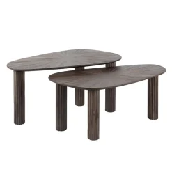 Fraaai - Jared salontafel set van 2 hoekvormig Maya teak - bruin