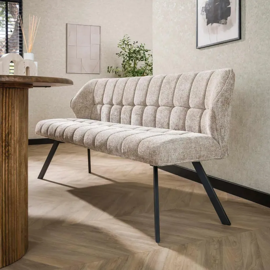 Fraaai - Ramon eetkamerbank 180 cm geweven - zand