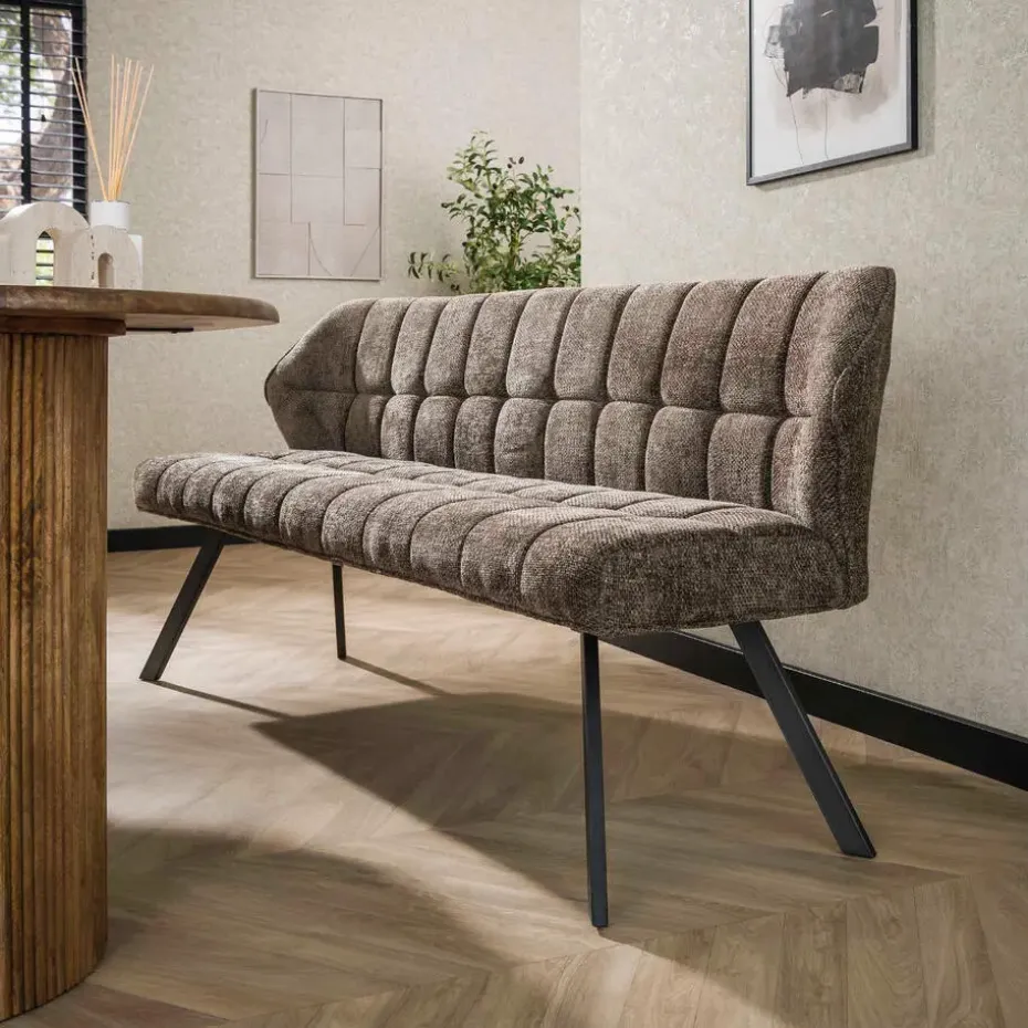 Fraaai - Ramon eetkamerbank 180 cm geweven - taupe