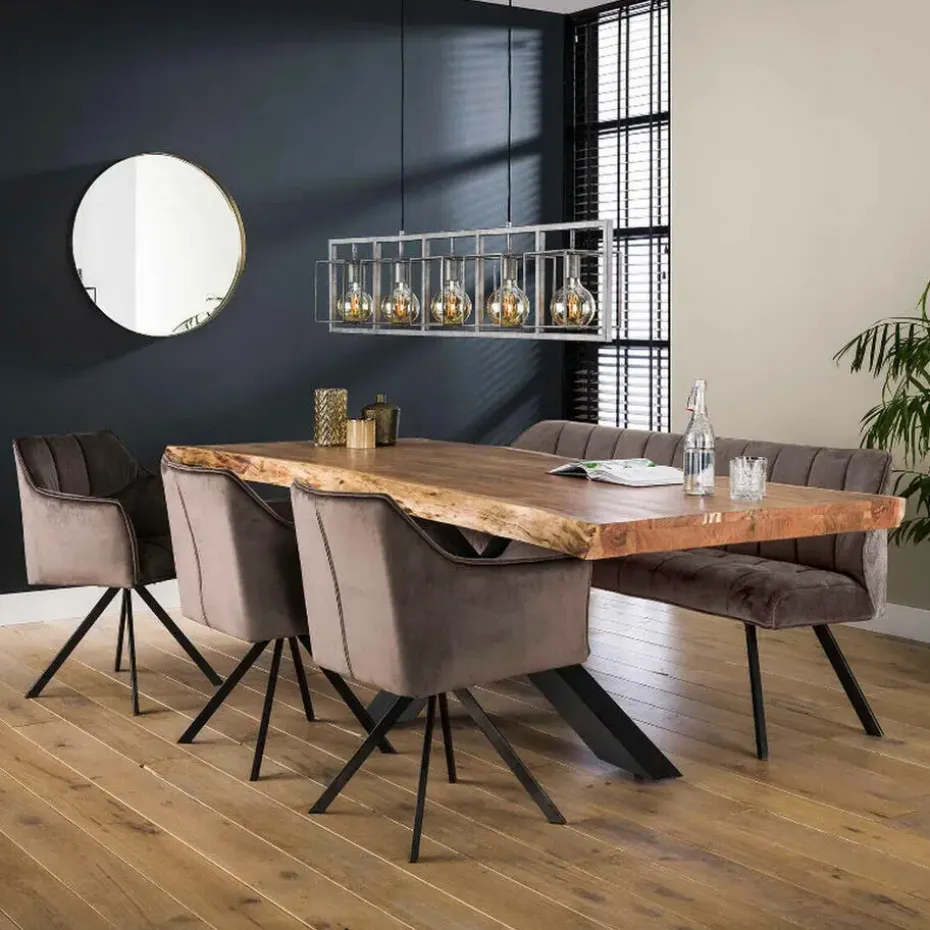 Fraaai - Ramon eetkamerbank 180 cm velvet antraciet