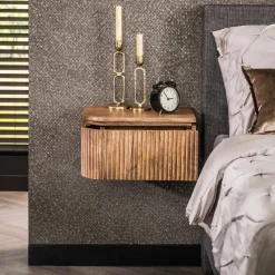 Fraaai - Sedona nachtkastje set van 2 wave L+R afgerond - mangohout