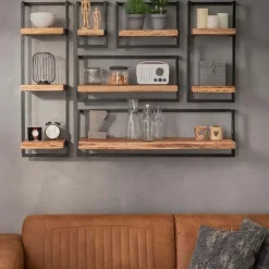 Fraaai - Woody metaal wandplank 40 cm