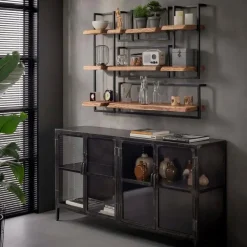 Fraaai - Woody metaal wandplank 40 cm