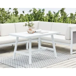 FRATTE - Tuintafel - Wit - Aluminium