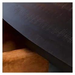 Furndea Eettafel Morada industrieel ovaal mangohout zwart 180x90x76cm