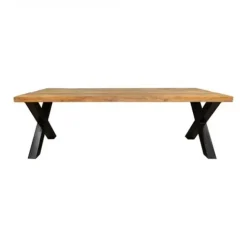 Furndea Eettafel Morada industrieel rechthoek X poot mangohout 240x100x76cm