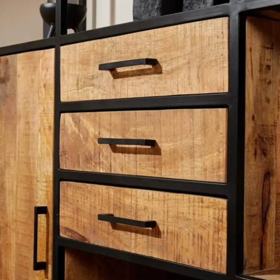 Furndea Morada vakkenkast xl industrieel naturel - 45x160x200 cm