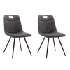 Furnihaus Eetkamerstoel Leon Microvezel Antraciet Set van 2