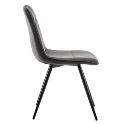 Furnihaus Eetkamerstoel Leon Microvezel Antraciet Set van 2