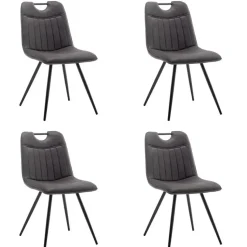 Furnihaus Eetkamerstoelen set van 4 - Leon - Microvezel - Antraciet