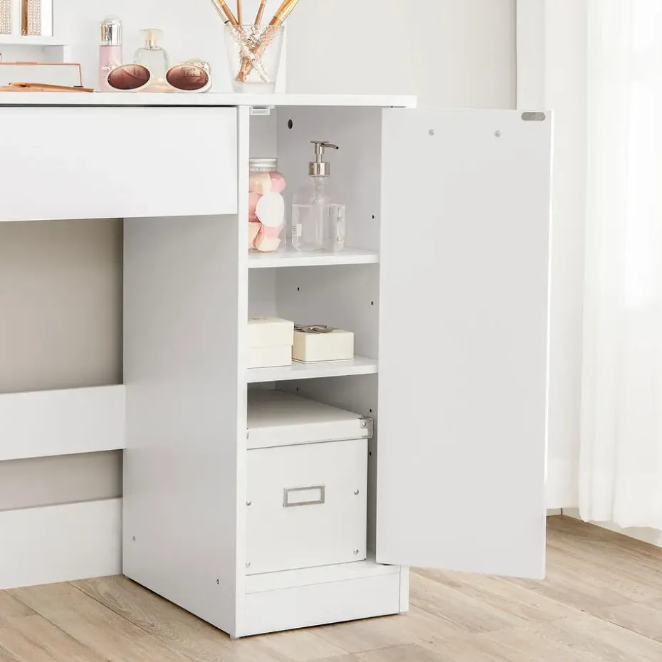 Furnihaus Kaptafel met rechthoekige spiegel en 1 lade cosmetische tafel