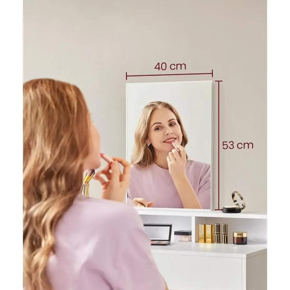 Furnihaus Kaptafel met rechthoekige spiegel en 2 lades, cosmetische tafel