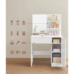 Furnihaus Kaptafel met rechthoekige spiegel en 1 lade cosmetische tafel