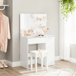 Furnihaus Kaptafel met rechthoekige spiegel en 1 lade cosmetische tafel