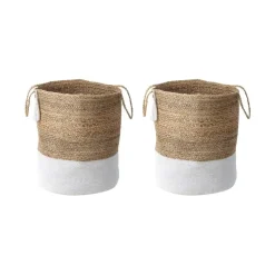 GAJAR - Manden set van 2 - Beige/Wit - Jute