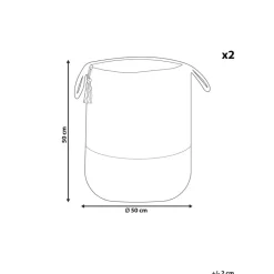 GAJAR - Manden set van 2 - Beige/Wit - Jute