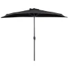 GALATI - Halfronde parasol - Zwart - 270 cm - Polyester