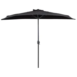 GALATI - Halfronde parasol - Zwart - 270 cm - Polyester