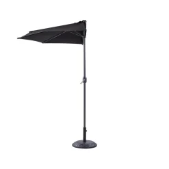 GALATI - Halfronde parasol - Zwart - 270 cm - Polyester