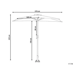 GALATI - Halfronde parasol - Groen - 270 cm - Polyester