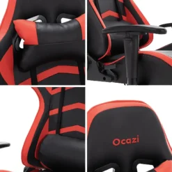 Gamestoel Texas - Zwart / Rood - Gaming Stoel - Bureaustoel