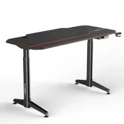 Gaming bureau zwart/rood - Elektrisch verstelbaar - 140x66 cm