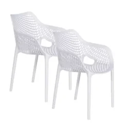 Garden Impressions Air XL kunststof tuinstoel wit - set van 2 stuks