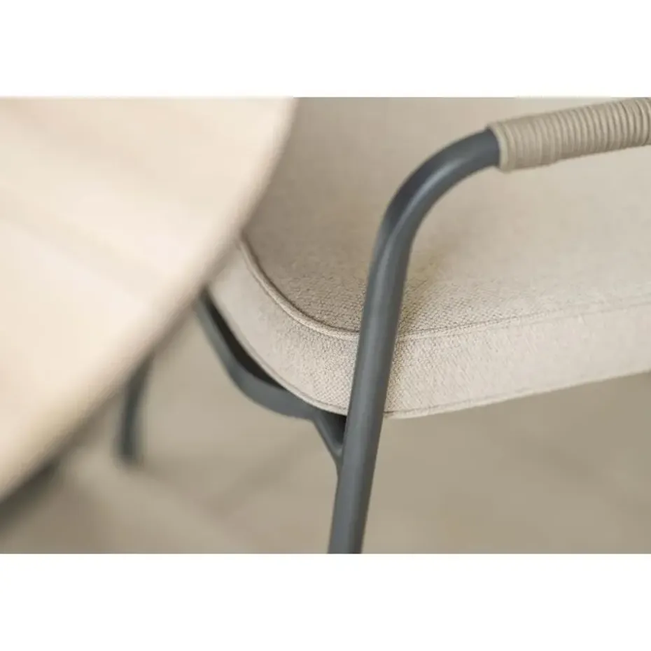 Garden Impressions Aleria tuinstoel taupe - 2 stuks