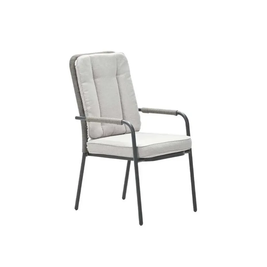 Garden Impressions Aleria tuinstoel taupe - 2 stuks