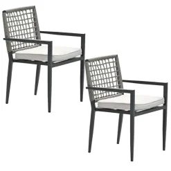 Garden Impressions Burela tuinstoel taupe - 2 stuks