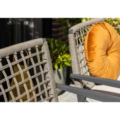 Garden Impressions Burela tuinstoel taupe - 2 stuks