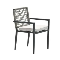 Garden Impressions Burela tuinstoel taupe - 2 stuks