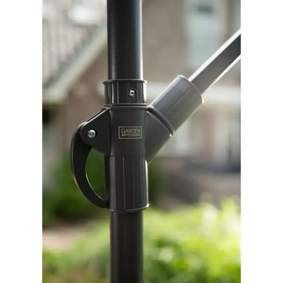 Garden Impressions Corfu parasol 250x250 - donker grijs - licht grijs