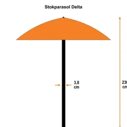 Garden Impressions Delta parasol Ø300 - donker grijs