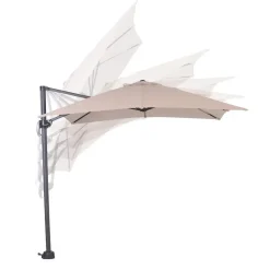 Garden Impressions Hawaii zweefparasol S 250x250 - d. grijs - ecru