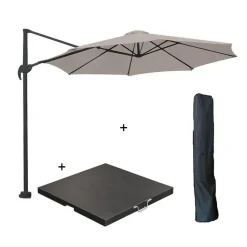 Garden Impressions Hawaii parasol S Ø300 zand + 80kg voet en hoes