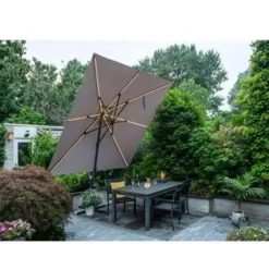 Garden Impressions Hawaii zweefparasol Lumen LED 300x300 cm - zand