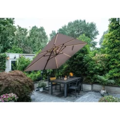 Garden Impressions Hawaii zweefparasol Lumen LED 300x300 cm - zand
