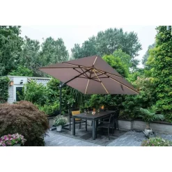 Garden Impressions Hawaii zweefparasol Lumen LED 300x300 cm - zand