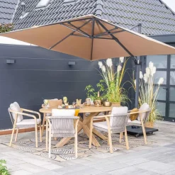 Garden Impressions Hawaii zweefparasol 300x300 c. black - taupe