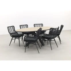 Garden Impressions Jasmine - Black/Edison 220x115 cm. - ovale tuinset