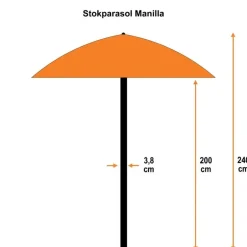 Garden Impressions Parasol Manilla 250 cm- ecru