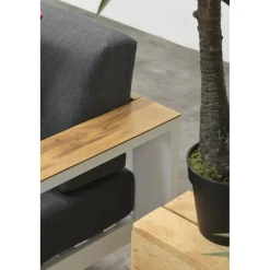 Garden Impressions Plaza lounge hoekset 3-delig wit - teak look