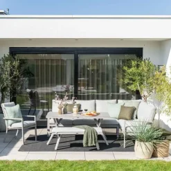 Garden Impressions Senja lounge dining set 4-delig rechts- valley sand