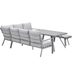 Garden Impressions Senja lounge dining set 4-delig rechts- valley sand