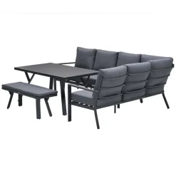 Garden Impressions Senja lounge dining set 4-delig rechts - m. grijs