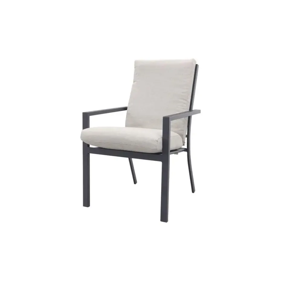 Garden Impressions Sergio dining tuinstoel Carbon black/Dessert