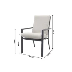 Garden Impressions Sergio dining tuinstoel Carbon black/Dessert